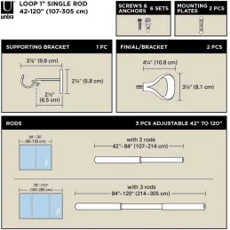 Tringle à rideaux extensible Loop