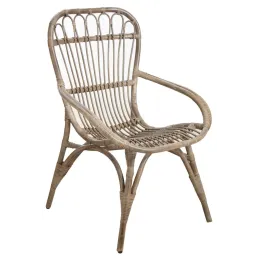 Fauteuil en rotin gris Maéva