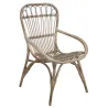 Fauteuil en rotin gris Maéva