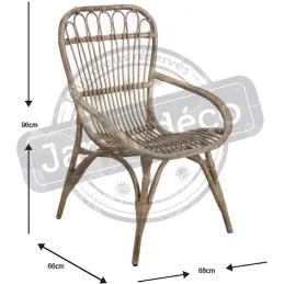 Fauteuil en rotin gris Maéva