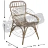 Fauteuil en rotin gris Maéva