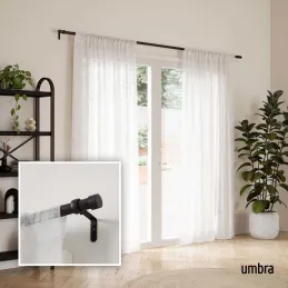 Tringle à rideaux en métal noir mat Cappa