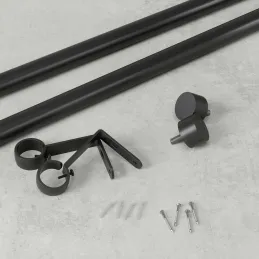 Tringle à rideaux en métal noir mat Cappa