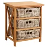 Commode 3 tiroirs en teck et poelet