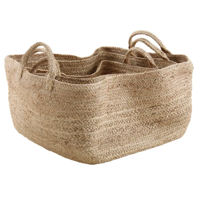Corbeilles de rangement en jute naturelle (Lot de 3)
