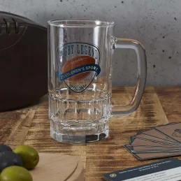 Chope à bière en verre Rugby