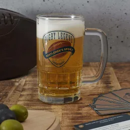 Chope à bière en verre Rugby