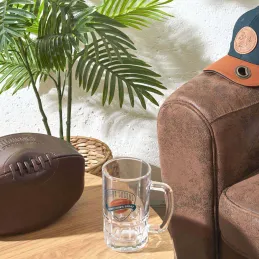 Chope à bière en verre Rugby