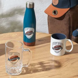 Chope à bière en verre Rugby