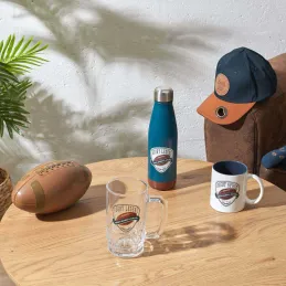 Chope à bière en verre Rugby