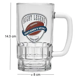 Chope à bière en verre Rugby