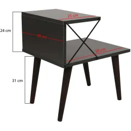 Table de chevet sur 2 niveaux Cross
