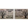 Plaque décorative en bois Famille et arbre de vie 30 x 40 cm (Lot de 2)