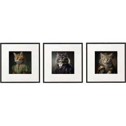Tableau décoratif Animal head 40 x 40 cm (Lot de 3)
