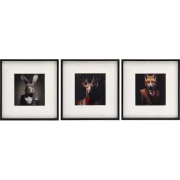 Tableau décoratif Animal head 40 x 40 cm (Lot de 3)