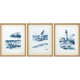 Tableau décoratif Seashore 30 x 40 cm (Lot de 3)