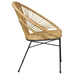 Fauteuil en rotin naturel et métal