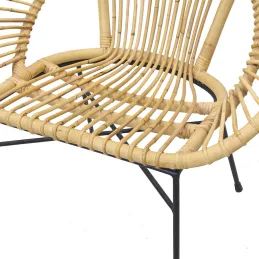 Fauteuil en rotin naturel et métal