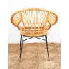Fauteuil en rotin naturel et métal