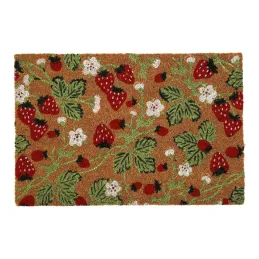 Paillasson en fibres de coco Fraises 60 x 40 cm