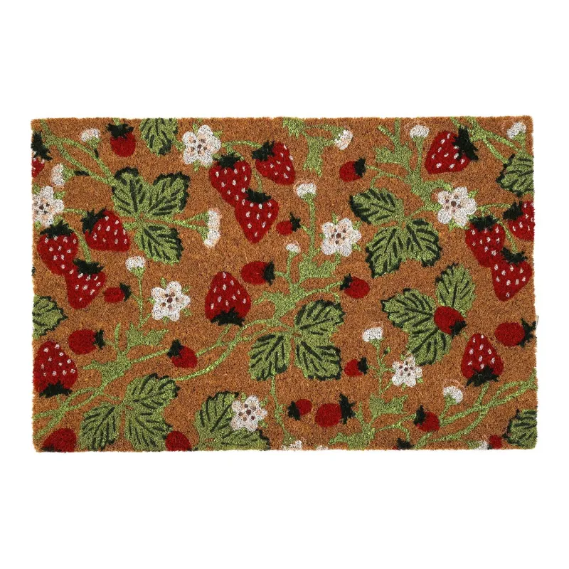 Paillasson en fibres de coco Fraises 60 x 40 cm