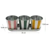 Set de 3 cache-pots en zinc Cabana 12 cm