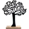 Arbre décoratif en aluminium noir et bois de manguier Arbre de vie