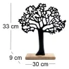 Arbre décoratif en aluminium noir et bois de manguier Arbre de vie