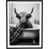 Tableau décoratif noir et blanc Cow bath