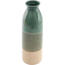 Vase en grès vert 28 x 9.5 cm