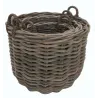 Cache-pot ronds en poelet gris (Lot de 3)