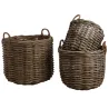 Cache-pot ronds en poelet gris (Lot de 3)