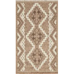 Tapis intérieur extérieur aspect jute marron Tijuana 9054