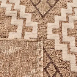 Tapis intérieur extérieur aspect jute marron Tijuana 9054