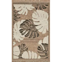 Tapis intérieur extérieur aspect jute noir Tijuana 9062 noir