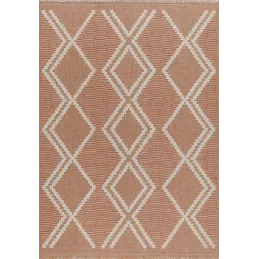 Tapis intérieur extérieur aspect jute terracotta Tijuana 9048