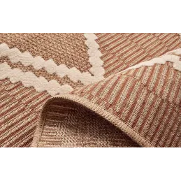 Tapis intérieur extérieur aspect jute terracotta Tijuana 9048