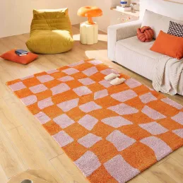 Tapis intérieur à poils longs Swing 383 orange