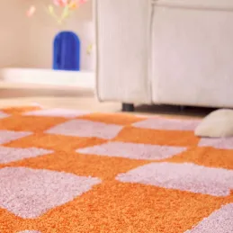 Tapis intérieur à poils longs Swing 383 orange