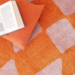 Tapis intérieur à poils longs Swing 383 orange