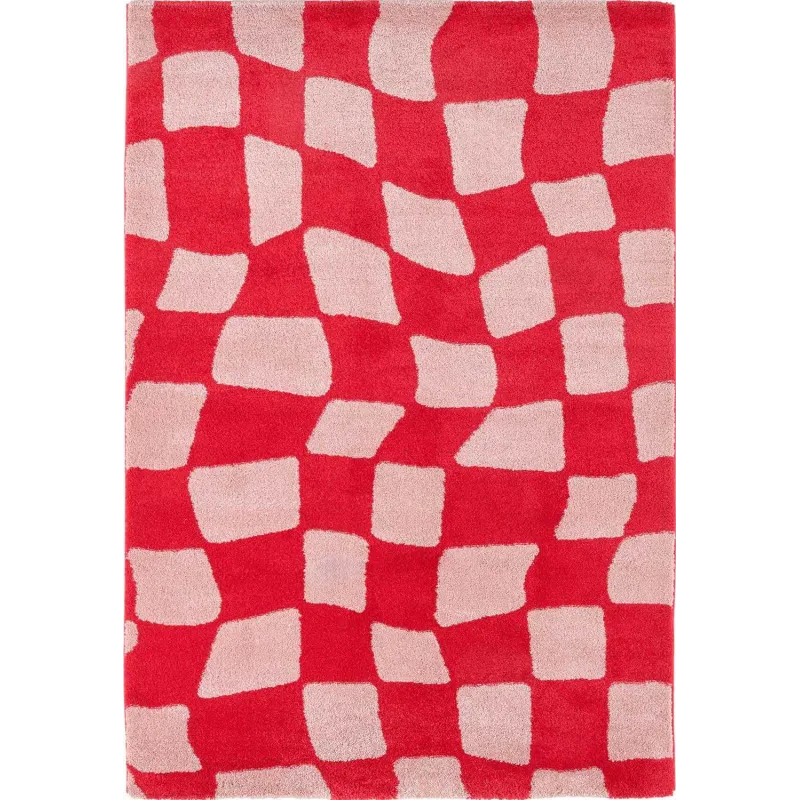 Tapis intérieur à poils longs Swing 383 rouge