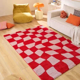 Tapis intérieur à poils longs Swing 383 rouge