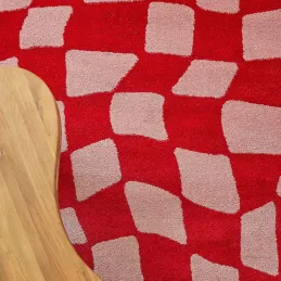 Tapis intérieur à poils longs Swing 383 rouge