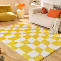 Tapis intérieur à poils longs Swing 383 jaune