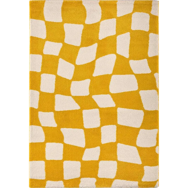 Tapis intérieur à poils longs Swing 383 jaune