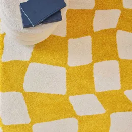 Tapis intérieur à poils longs Swing 383 jaune