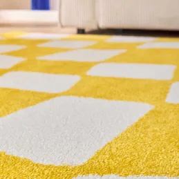 Tapis intérieur à poils longs Swing 383 jaune