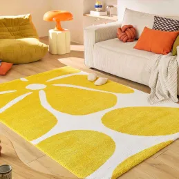 Tapis intérieur à poils longs Swing 385 jaune