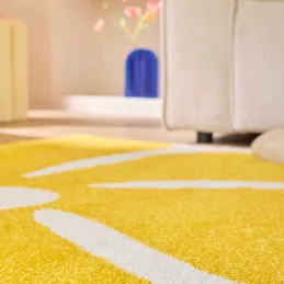 Tapis intérieur à poils longs Swing 385 jaune