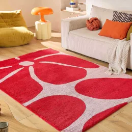 Tapis intérieur à poils longs Swing 385 rouge